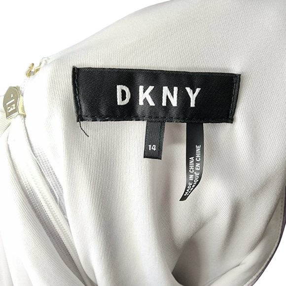 DKNY Sleeveless Sheath Floral Scoop Neck Stretch Mini Dress Plus Size 14 - Picture 7 of 8